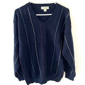 Vintage Acrylic Haband V-Neck Sweater, Size: XL
